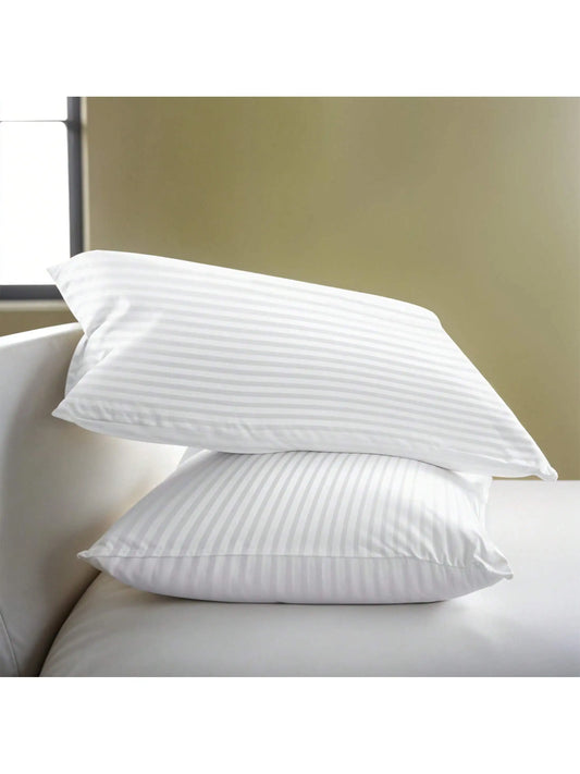 LDC Lux Decor Collection Hotel Stripe Pillows Set Down Alternative