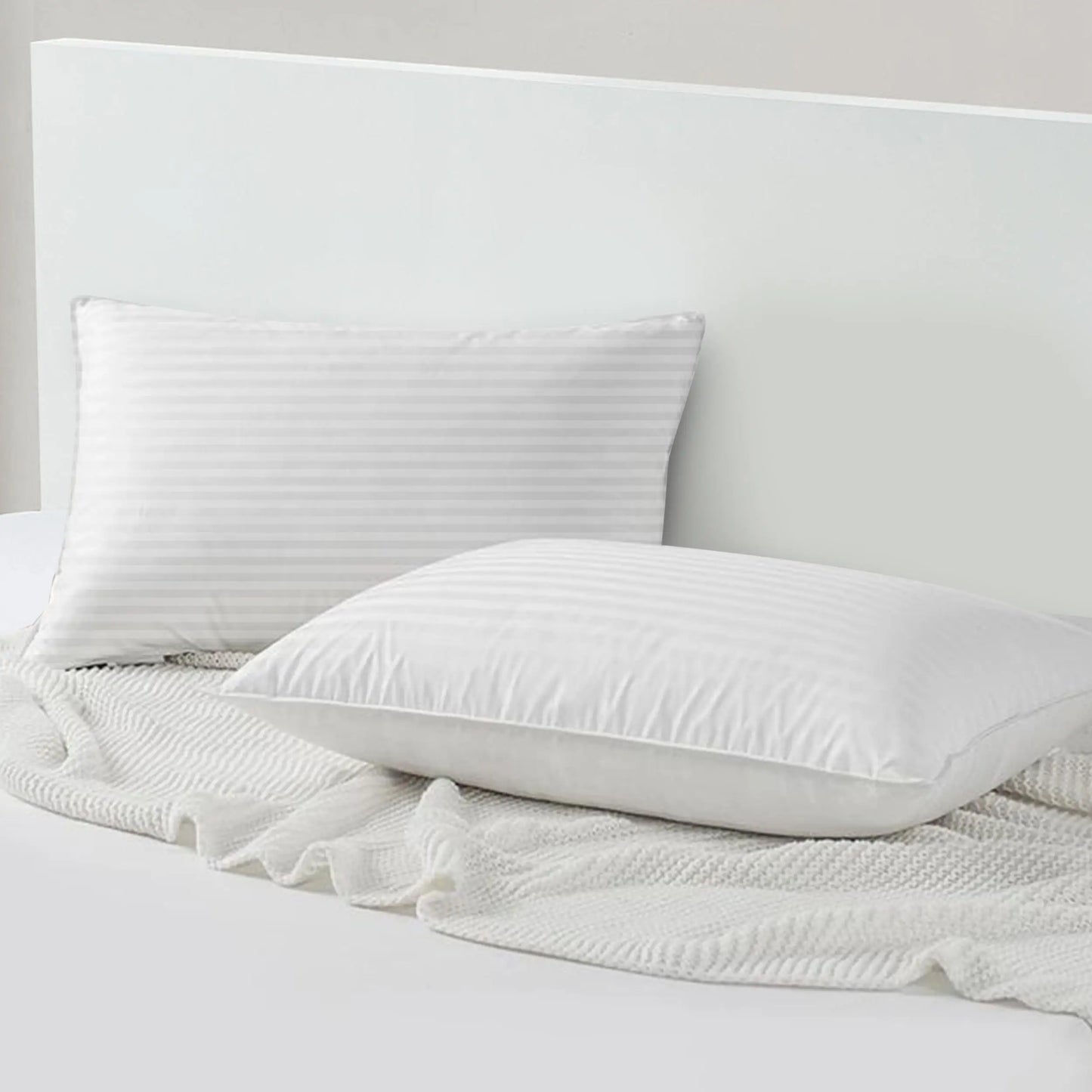 LDC Lux Decor Collection Hotel Stripe Pillows Set Down Alternative