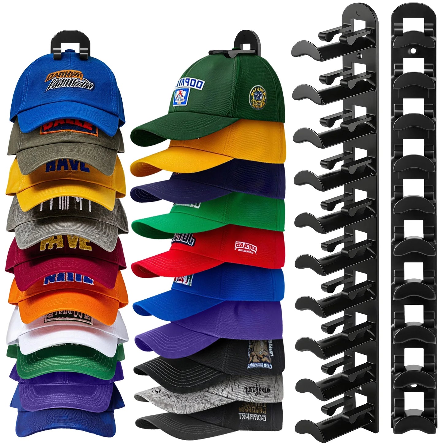 Baseball Cap Hat Rack Wall Mount Or Adhesive Multi Layer Storage