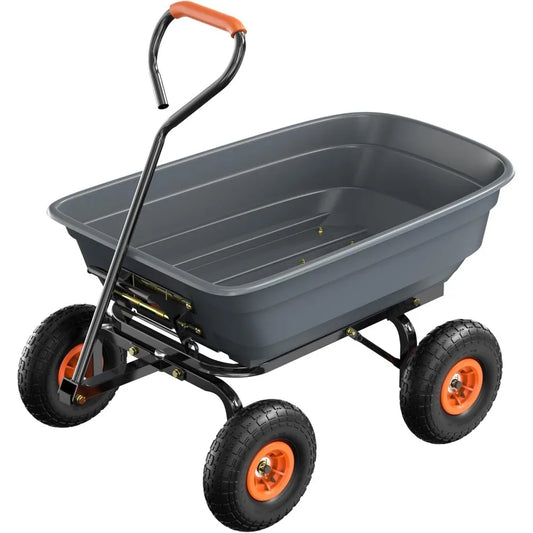 Dump Cart Wheelbarrow 600 LBS All Terrain Garden Wagon