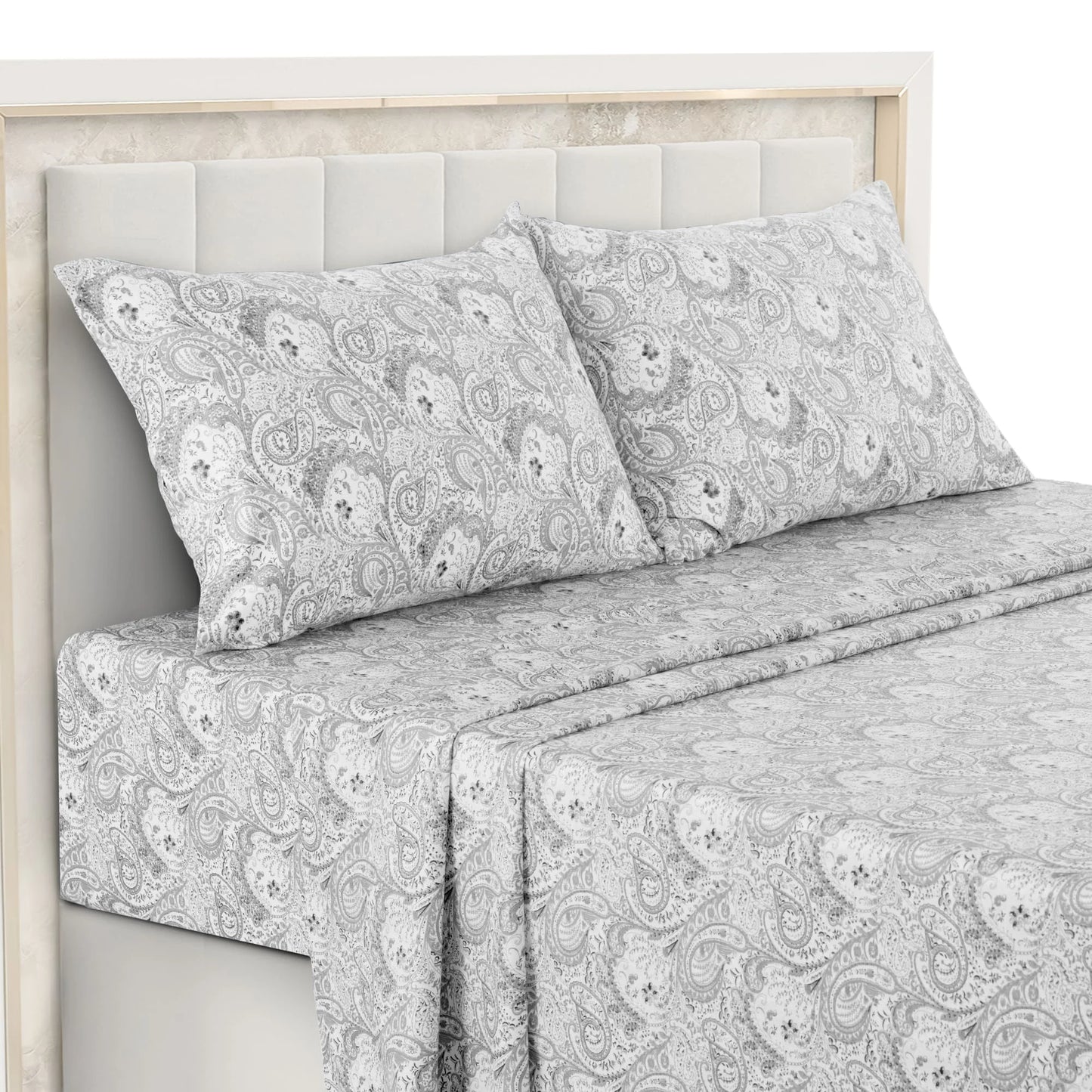 LDC Lux Decor 4 Piece Paisley Microfiber Sheet Set