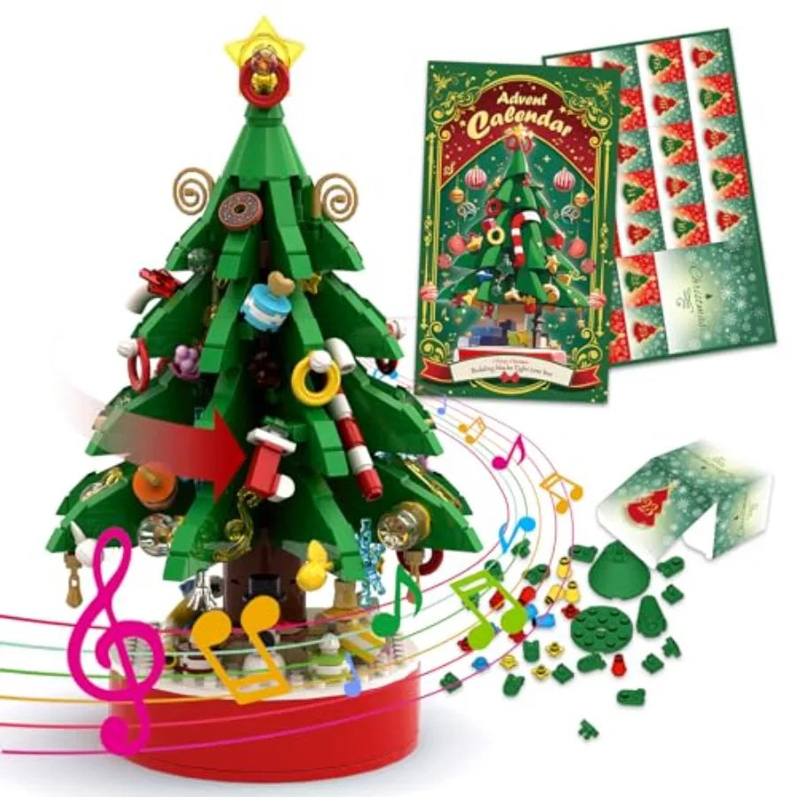 Hign-concerned Advent Calendar Building Blocks Christmas Tree With Music Countdown