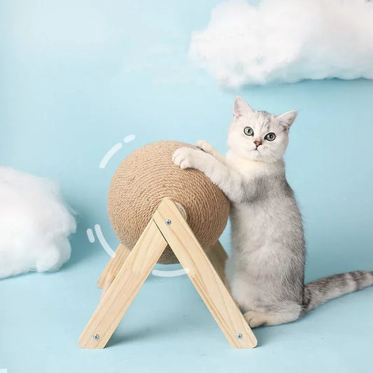 Cat Scratching Ball Toy Kitten Sisal Rope Ball Board Toy