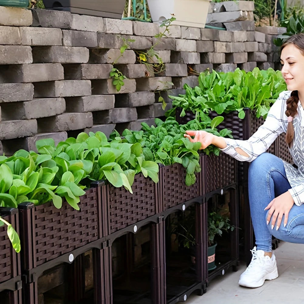 Hign-Concerned Plastic Raised Garden Bed With Legs And Drainage Holes