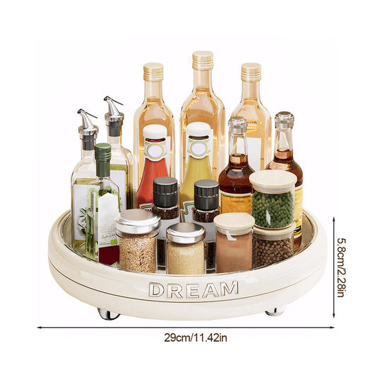 Rotating Kitchen Storage Tray Spice Organizer Plastic Condiment Rack