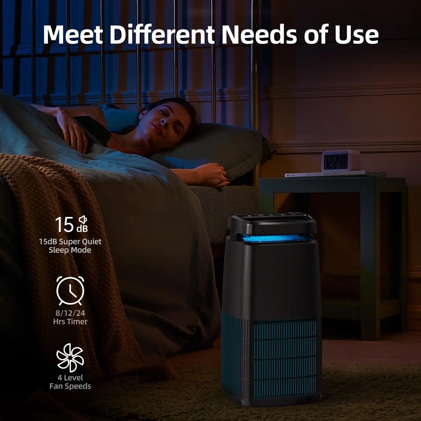 AROEVE Air Purifier with Touch Control and HEPA Filter