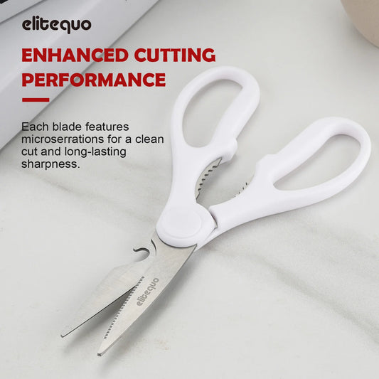 Elitequo All Purpose Kitchen Scissors Heavy Duty Dishwasher Safe Stainless Steel