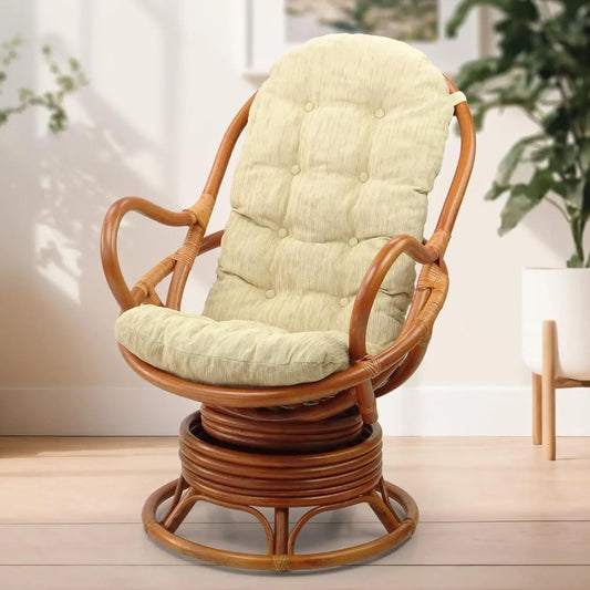 DAFIFY Java Lounge Swivel Rocking Chair Rattan Colonial