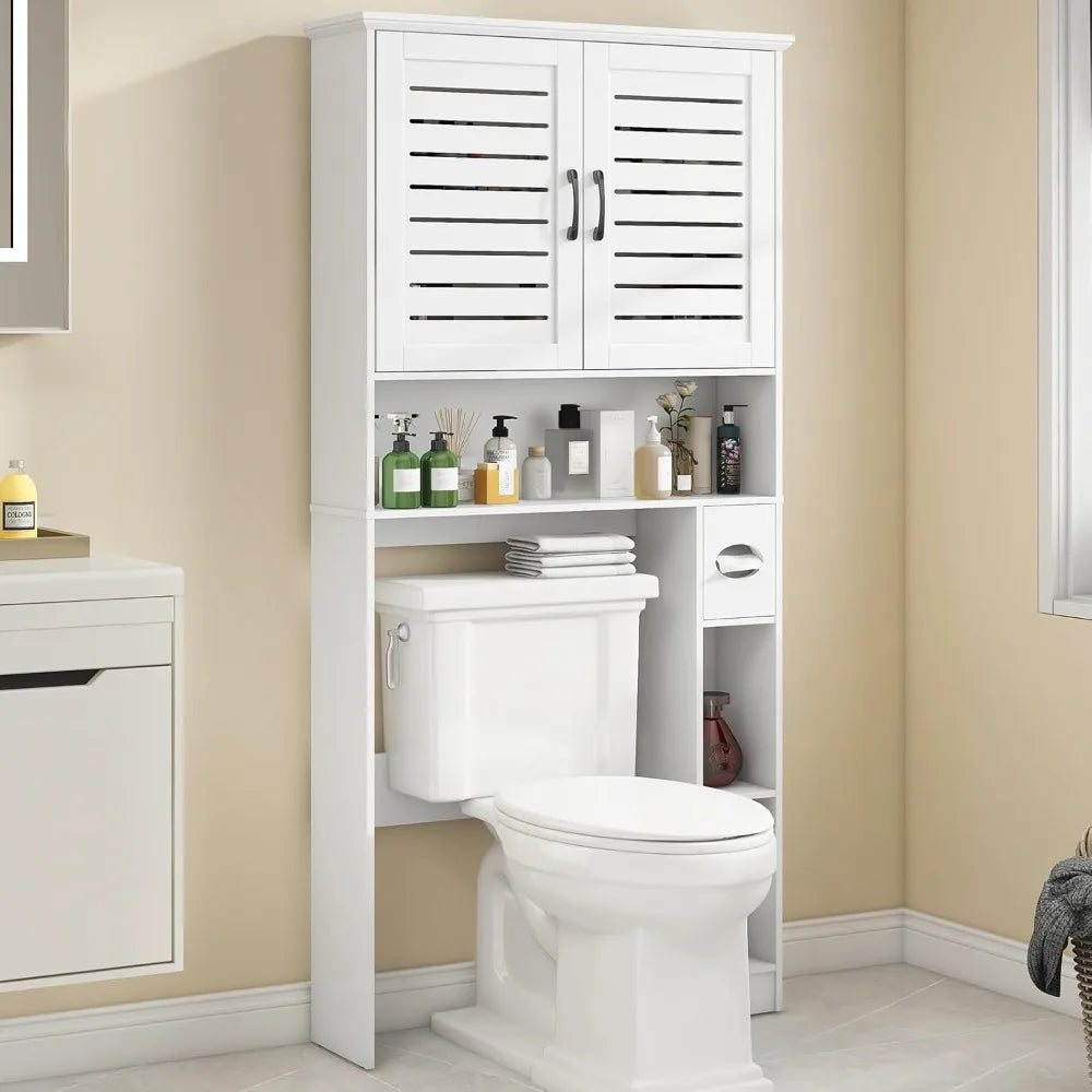 MKDK Freestanding Bathroom Over-The-Toilet Storage Cabinet With Two Doors