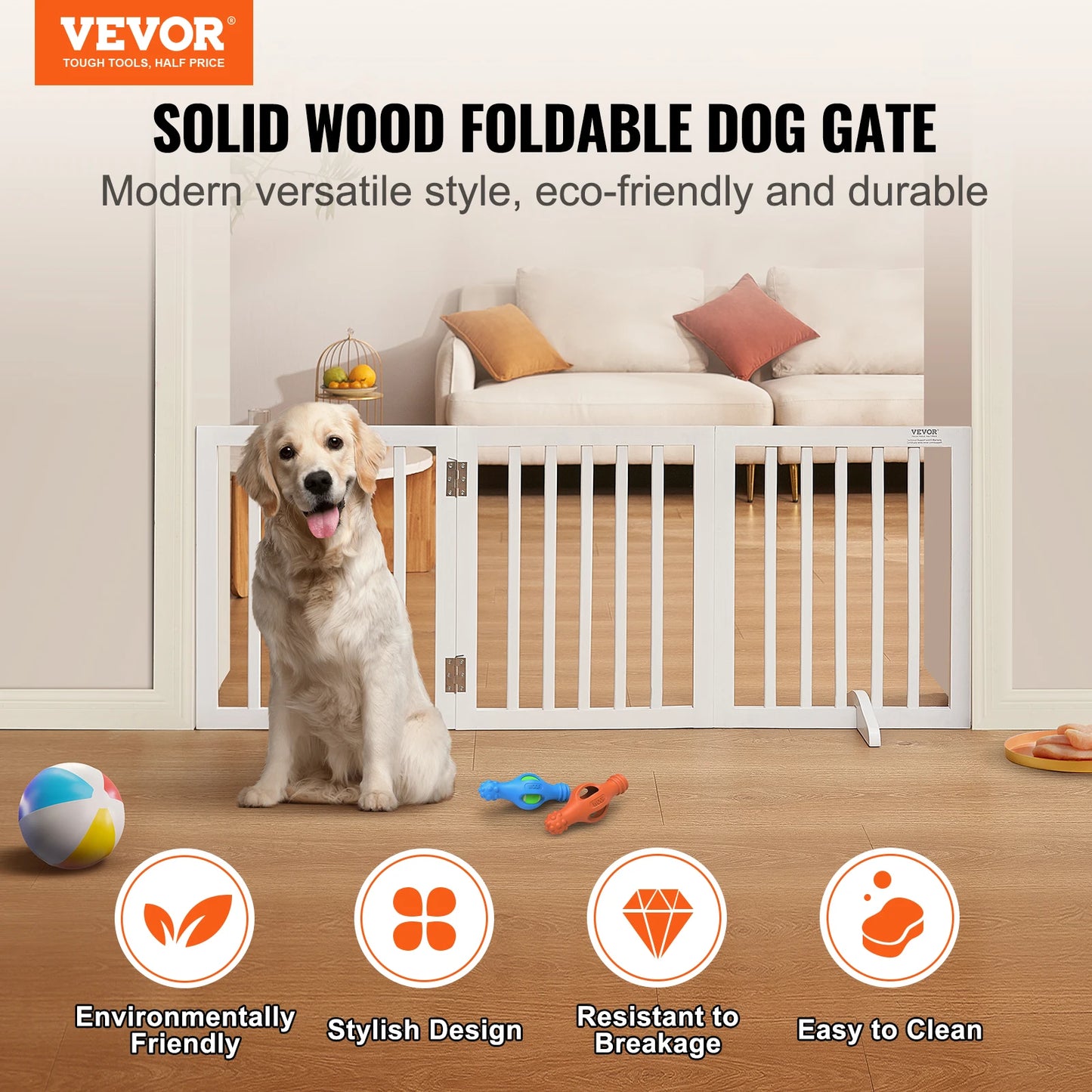 Free Standing Dog Gate Foldable Pet Barrier For Narrow Passages