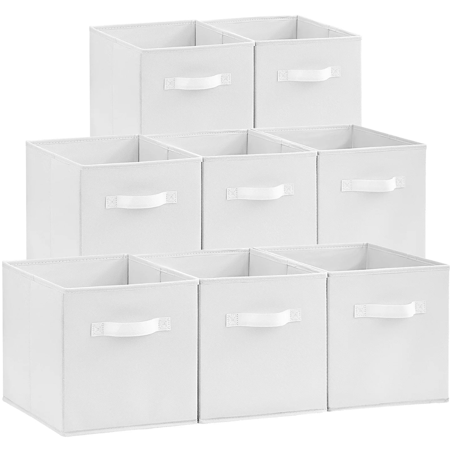 Foldable Fabric Cube Storage Bins With Handles For Shelves