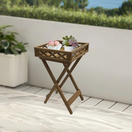 Solid Wood Folding Plant Rack And Flowerpot Bracket