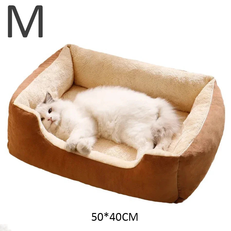 Cozy Plush Cat Bed For Cats And Kittens With House