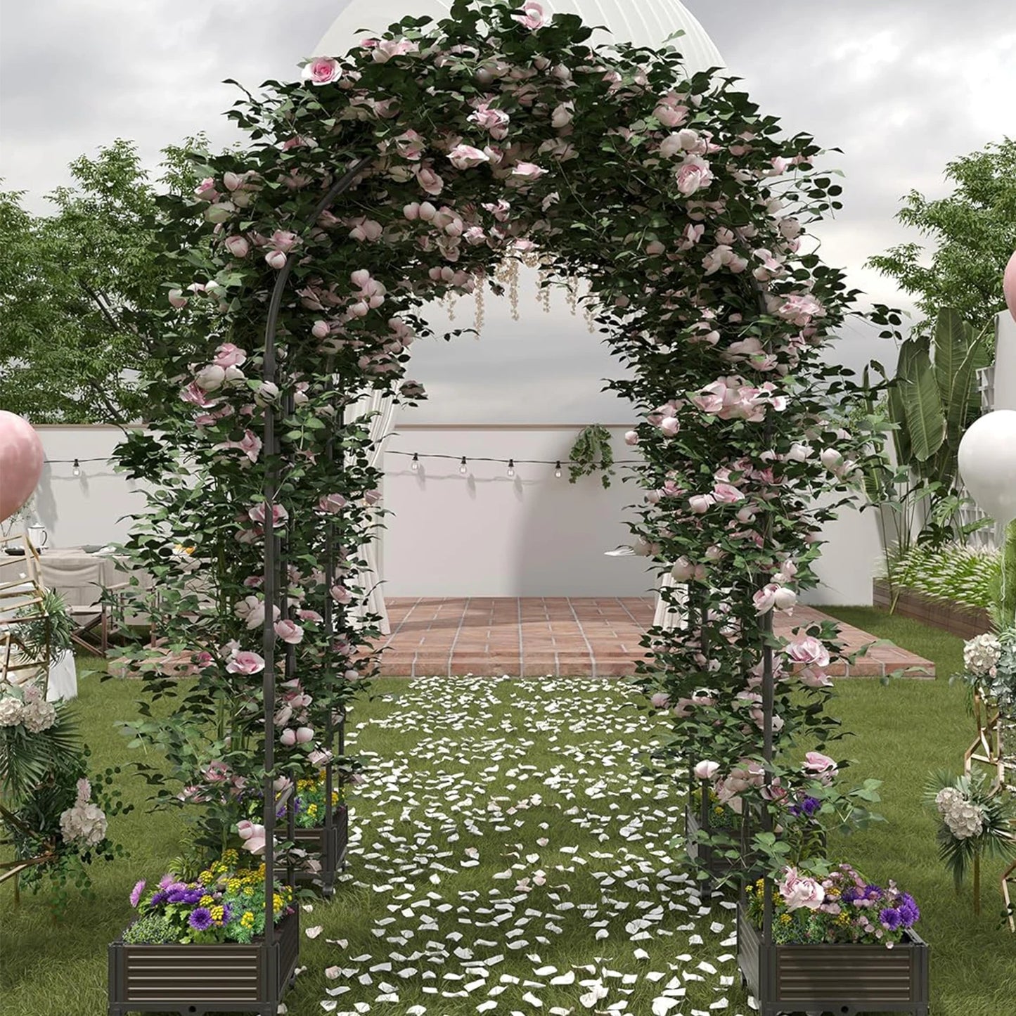 Origin Raised Garden Bed Trellis Arch For Flowers And Vines