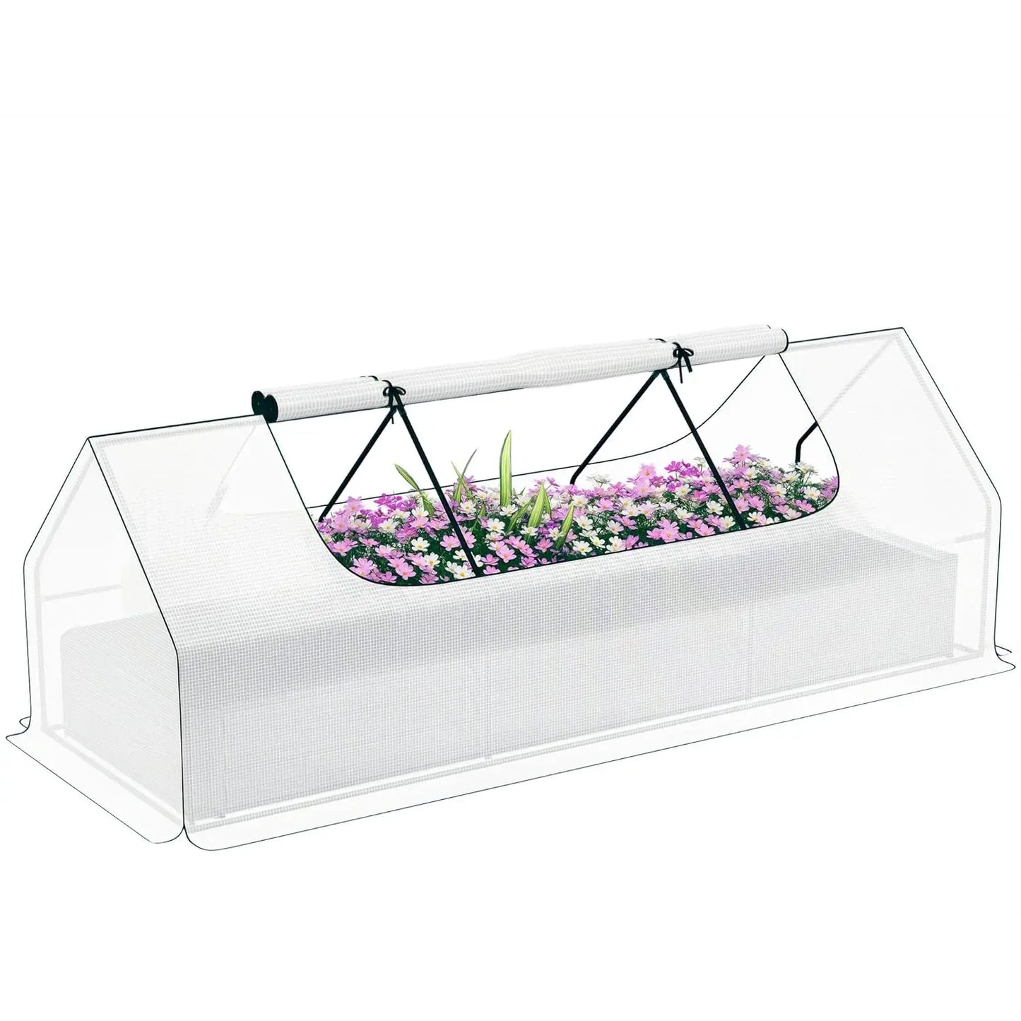 Galvanized Raised Garden Bed With Mini Greenhouse And Cover