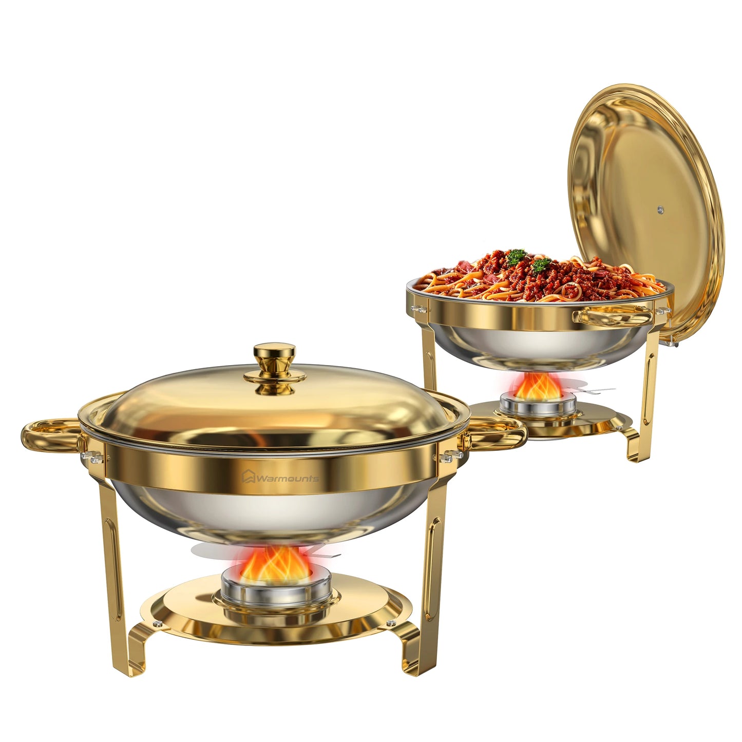 Round Chafing Dishes Buffet Set Food Warmers for Parties