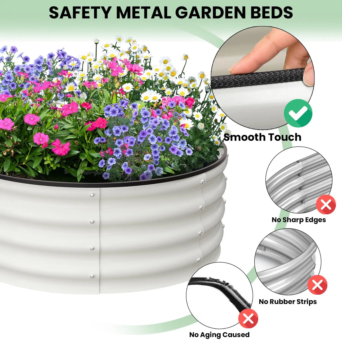 HiMISS Heavy Duty Galvanized Steel Raised Garden Bed 2 Pack