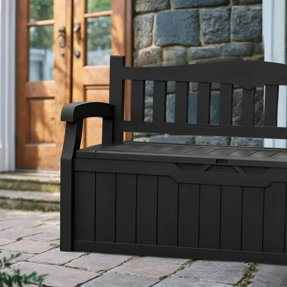 Devoko Lockable Storage Bench Deck Box For Patio And Garden