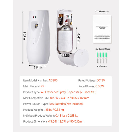 VEVOR Automatic Air Freshener Dispenser Wall Mount Or Freestanding