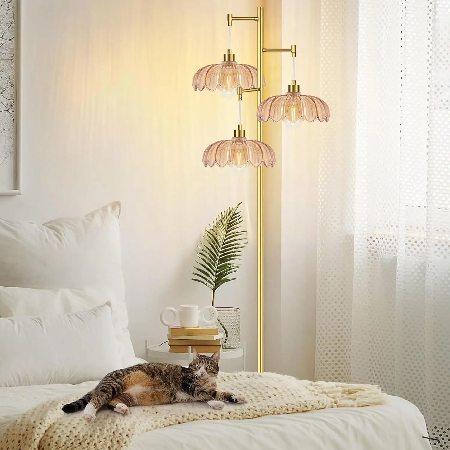 Modern Floor Lamp With Tree Design Three Lights Living Room