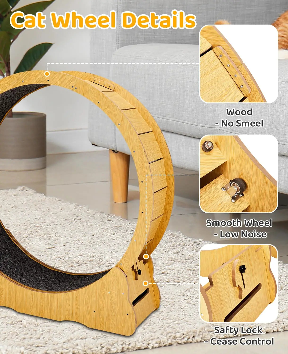 Indoor Cat Wheel Exerciser Treadmill Silent Running