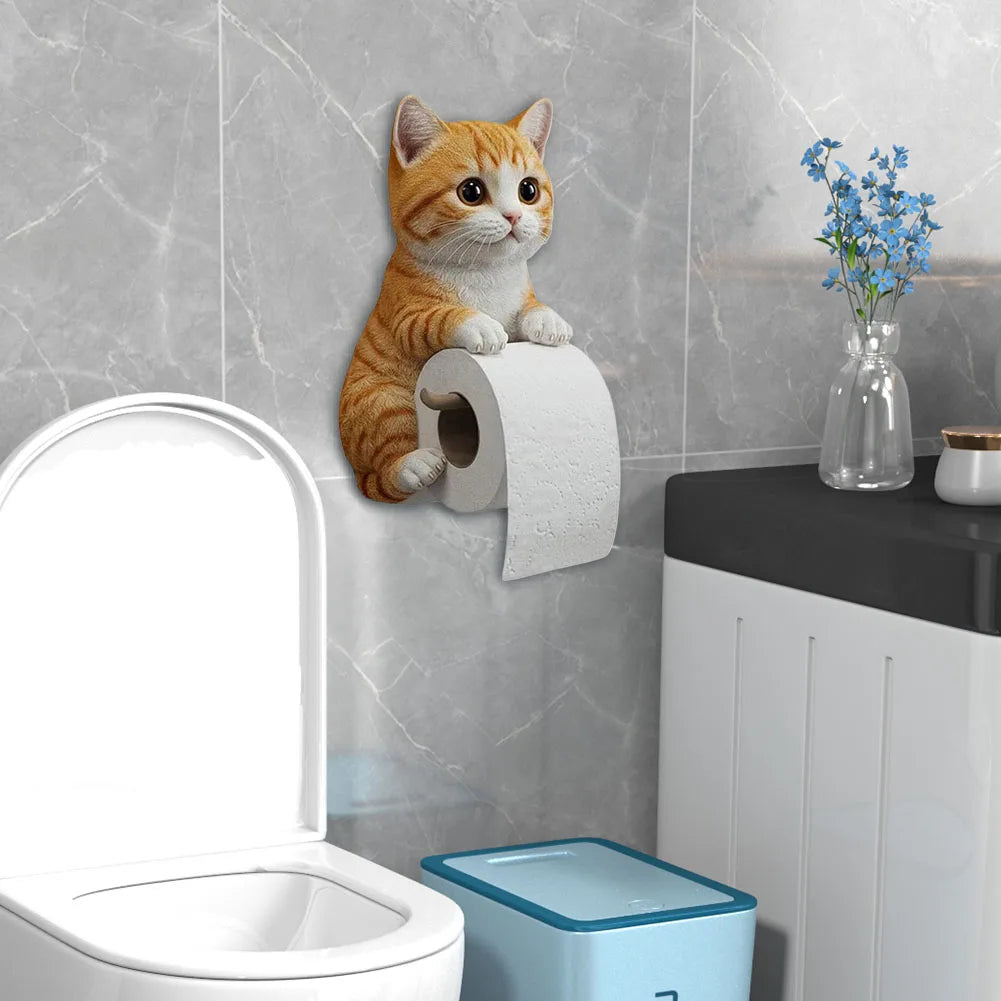 APWIKOGER Cat Shape Resin Wall Mounted Toilet Paper Holder