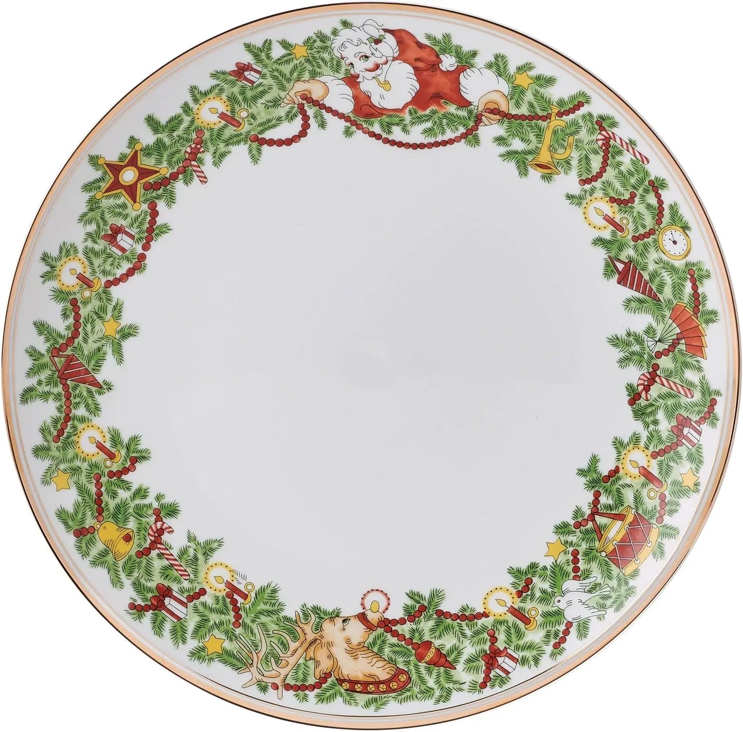 Nicholas Gold Banded Holiday Dinnerware Set Service For Four