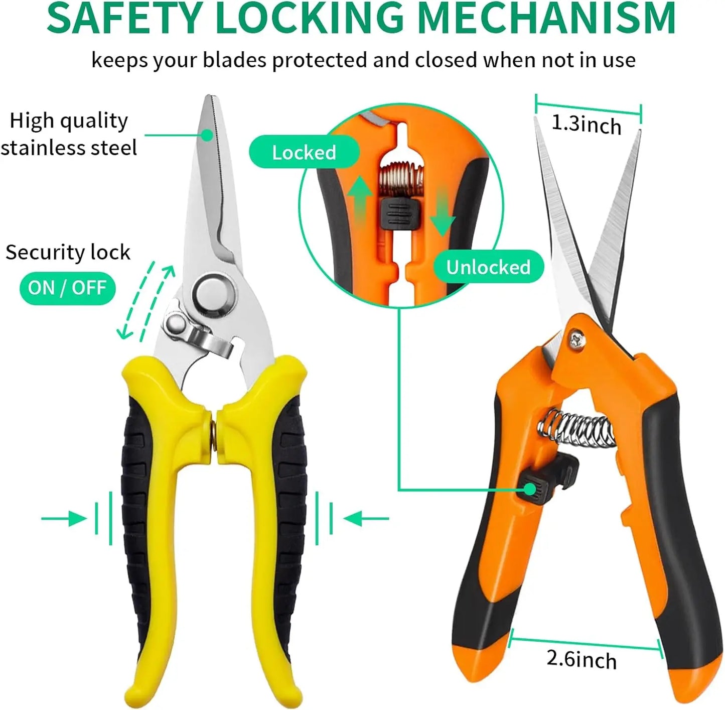 Stainless Steel Garden Pruning Shears And Clippers For Gardening