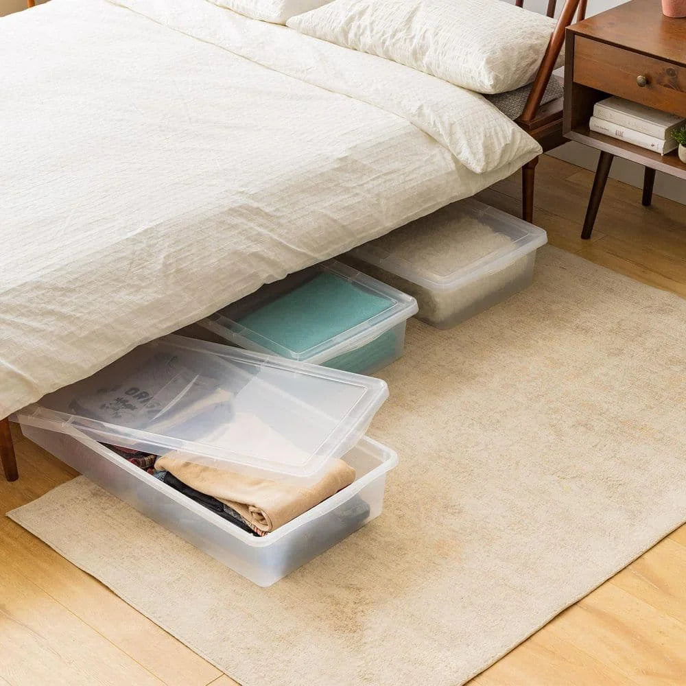 Durable Clear Plastic Underbed Storage Box For Storing Items