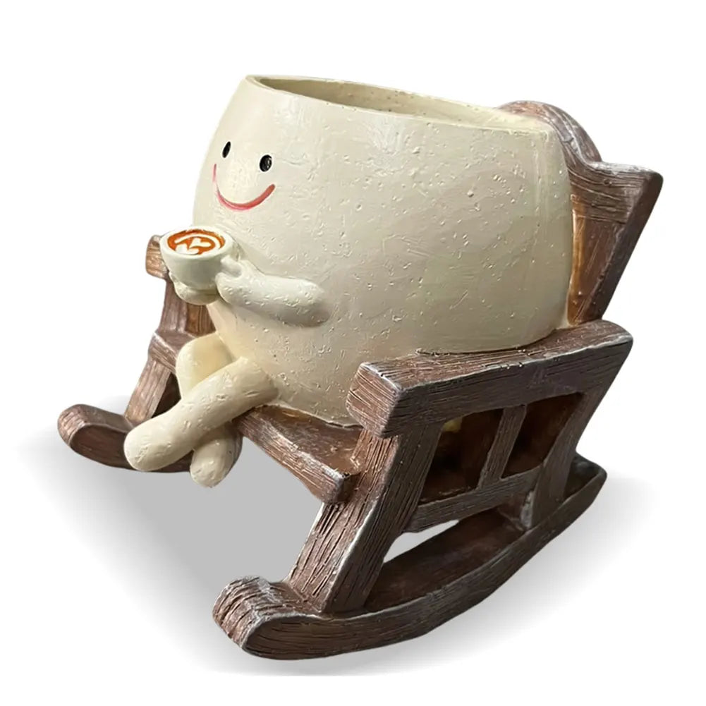 APWIKOGER Creative Rocking Chair Face Planter Pot For Succulents