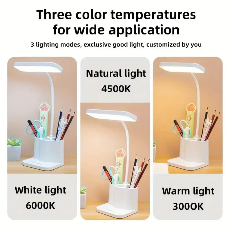 Adjustable LED Desk Lamp With Eye Protection And USB Rechargeable