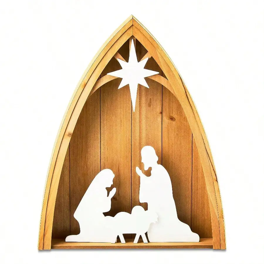 HandcraftedPremiumWooden Nativity Figurines Display Decor For Christmas Home Sanctuary