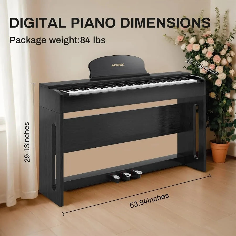 SHXI 88Key Weighted Hammer Action Digital Piano With Builtin Speakers