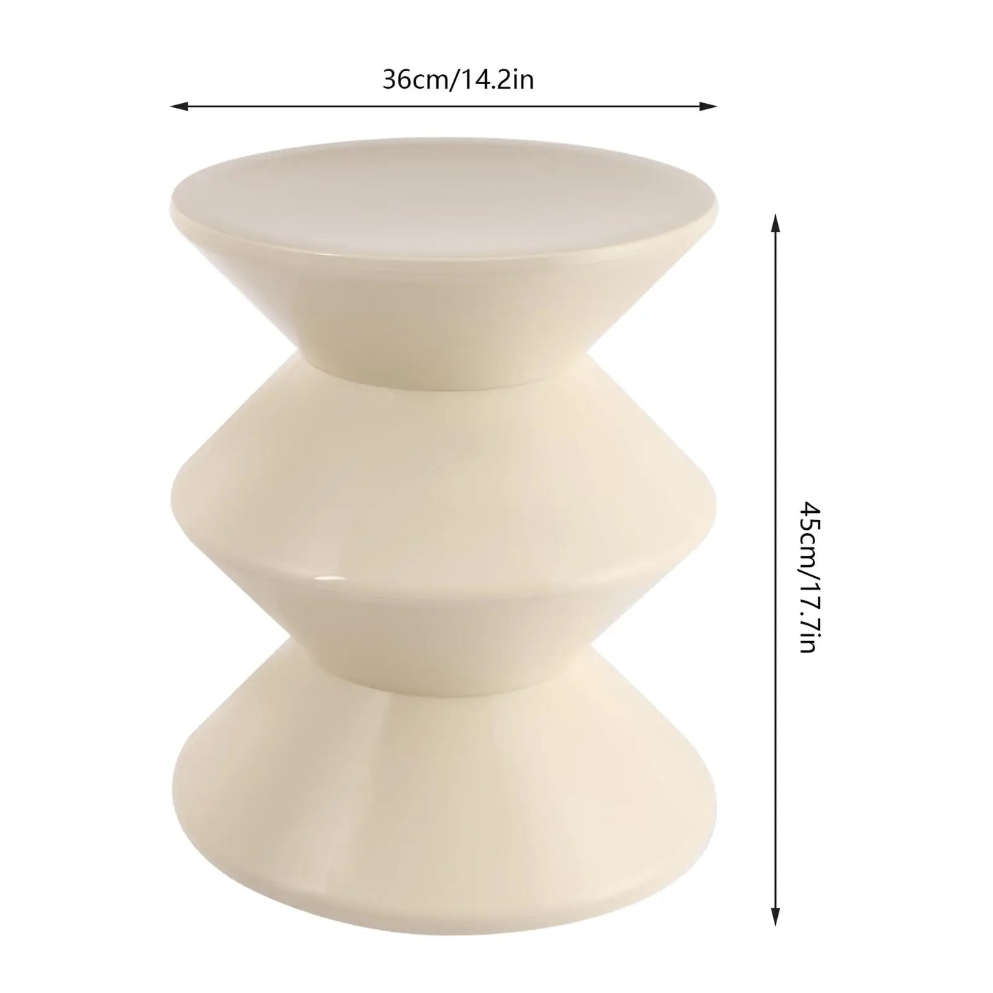 Sofa Side Table Modern Hourglass End Table Minimalist Living Room