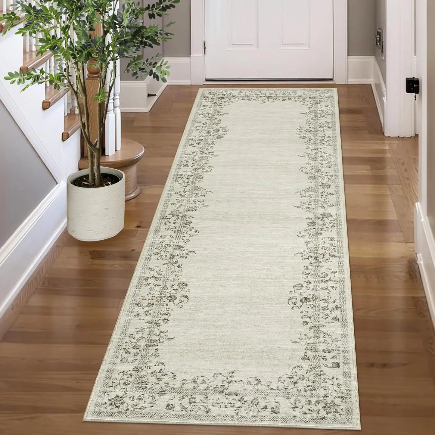 HiMISSH Washable Floral Area Rug 100 Percent Polyester Machine Made Living Room