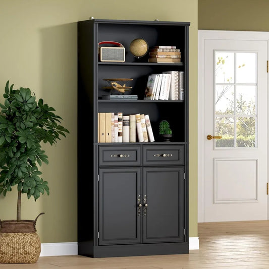 HUANZHUANG Set of 2 Bookshelves with Adjustable Shelves