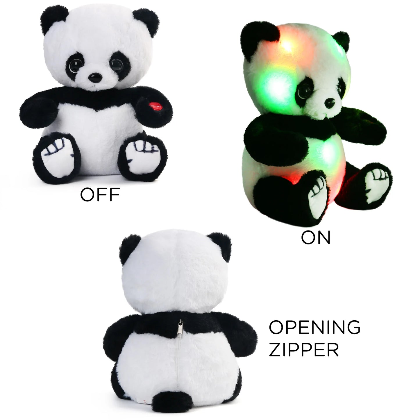 NONECN Light Up PandaBear Plush Toy With LED For Kids