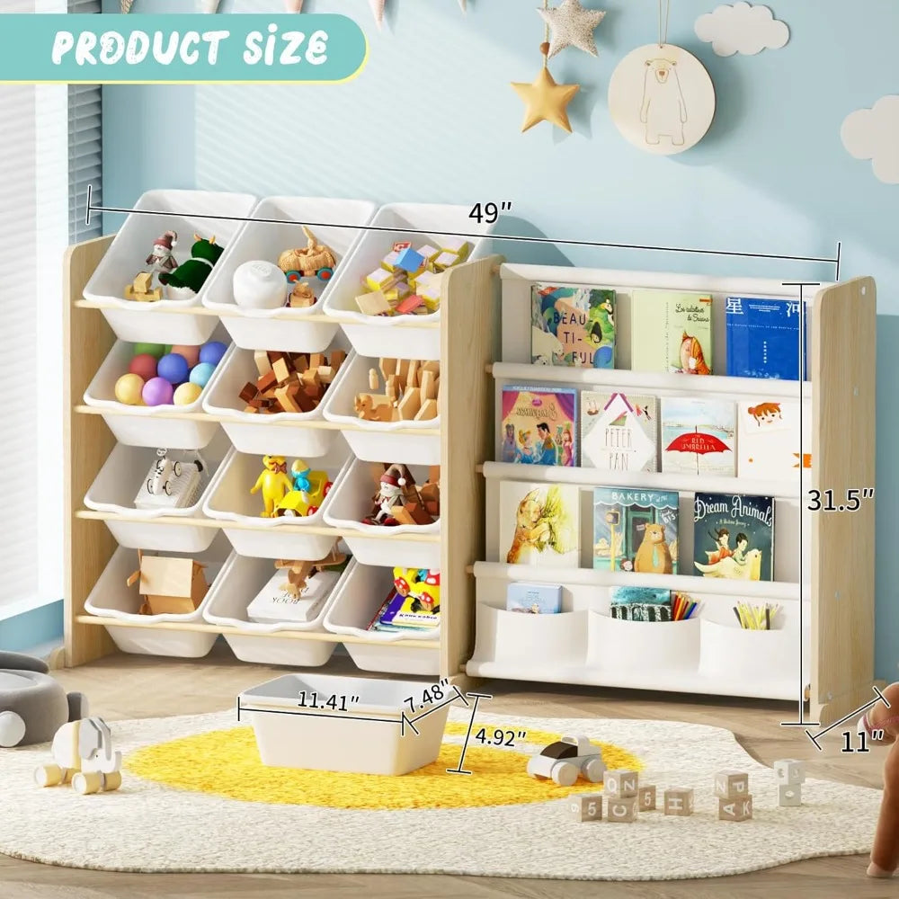 Hign Concerned Storage Organizer With Toy And Bookshelf