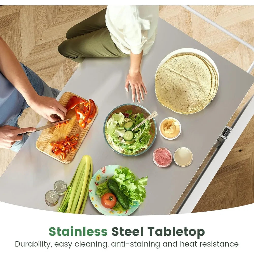 MKDK Concho Kitchen Island With Seating And Stainless Steel Top