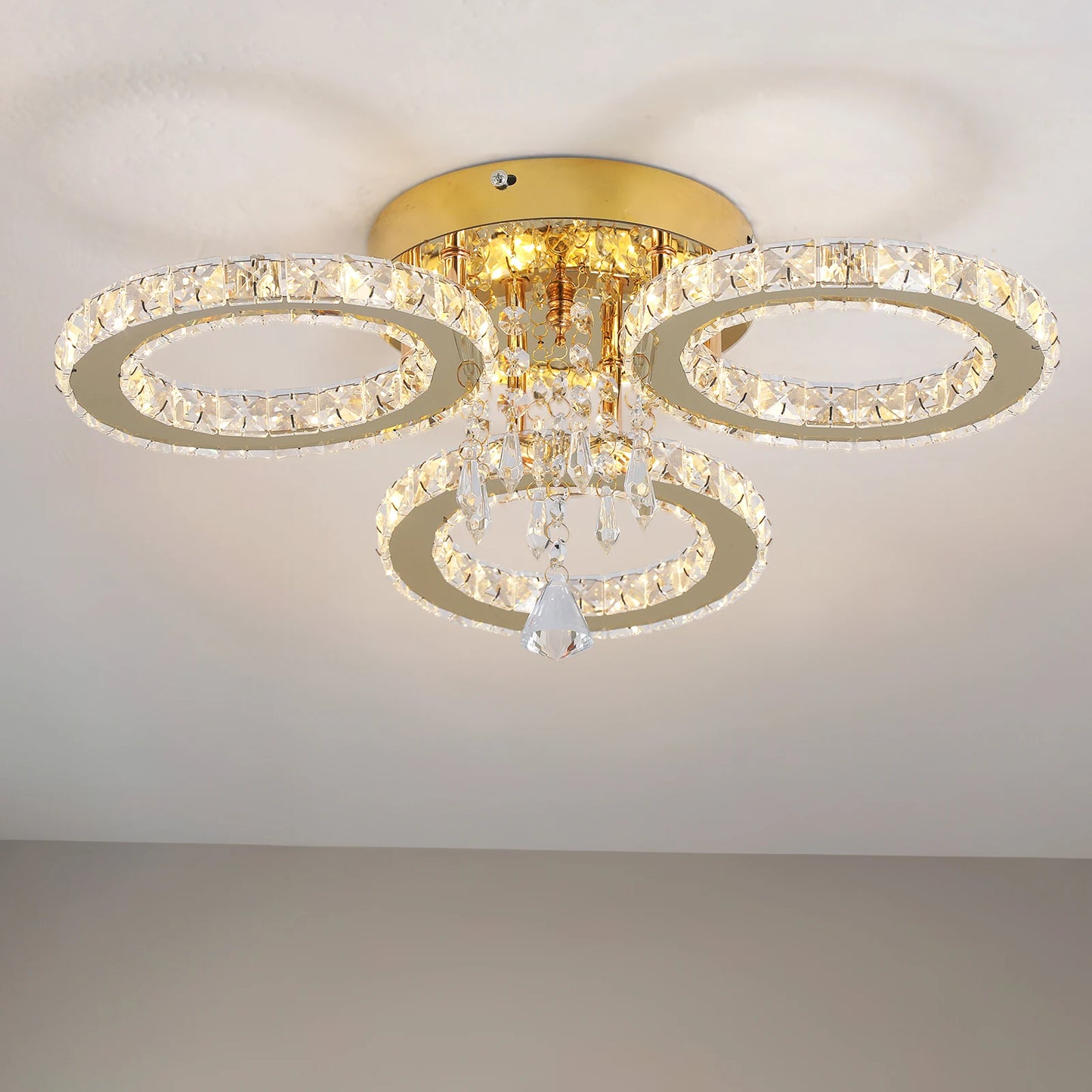 Led Crystal Ceiling Light Chandelier For Living Room Dining