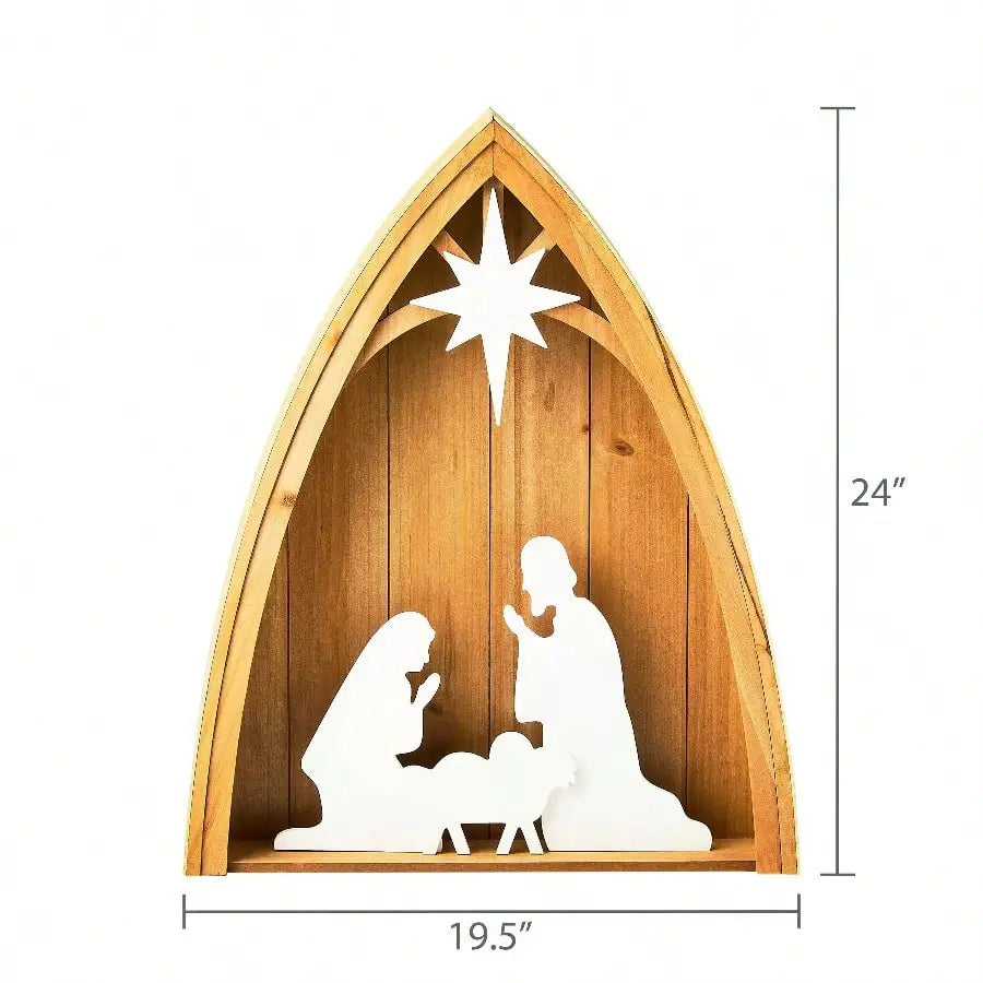 HandcraftedPremiumWooden Nativity Figurines Display Decor For Christmas Home Sanctuary