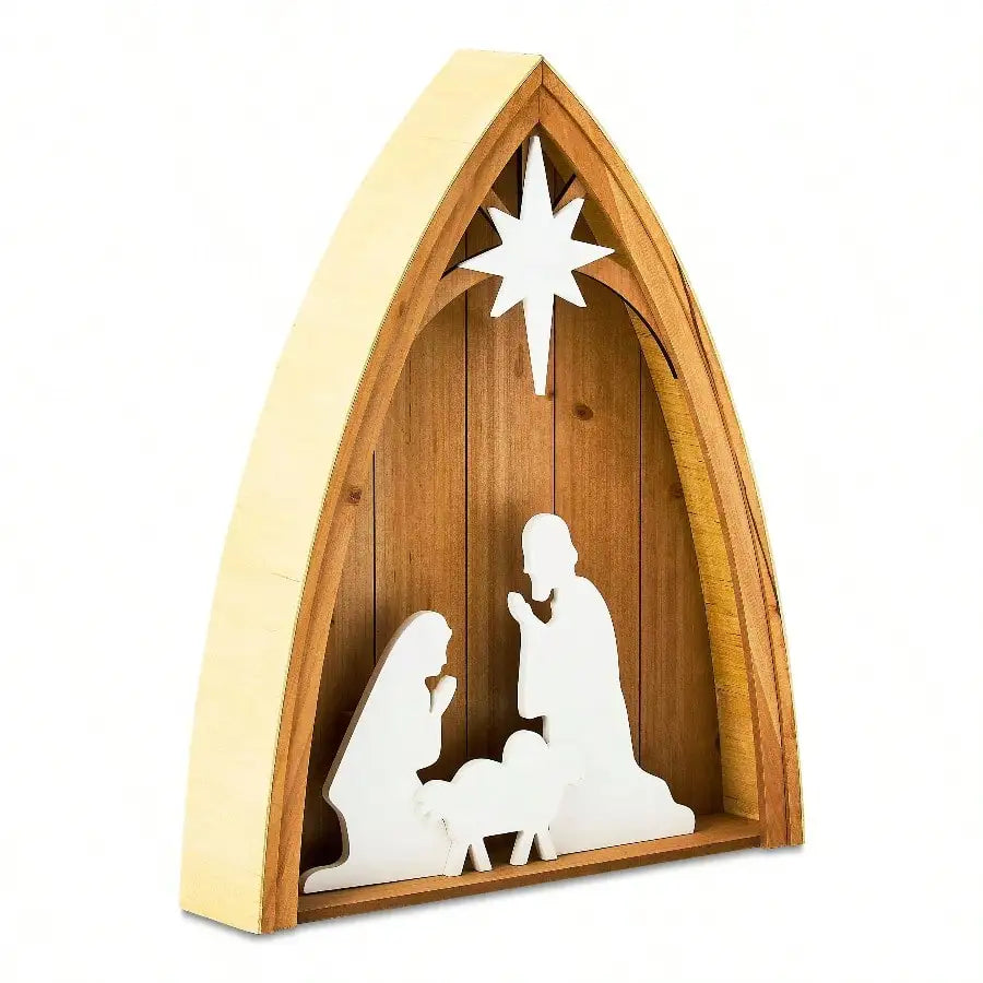 HandcraftedPremiumWooden Nativity Figurines Display Decor For Christmas Home Sanctuary