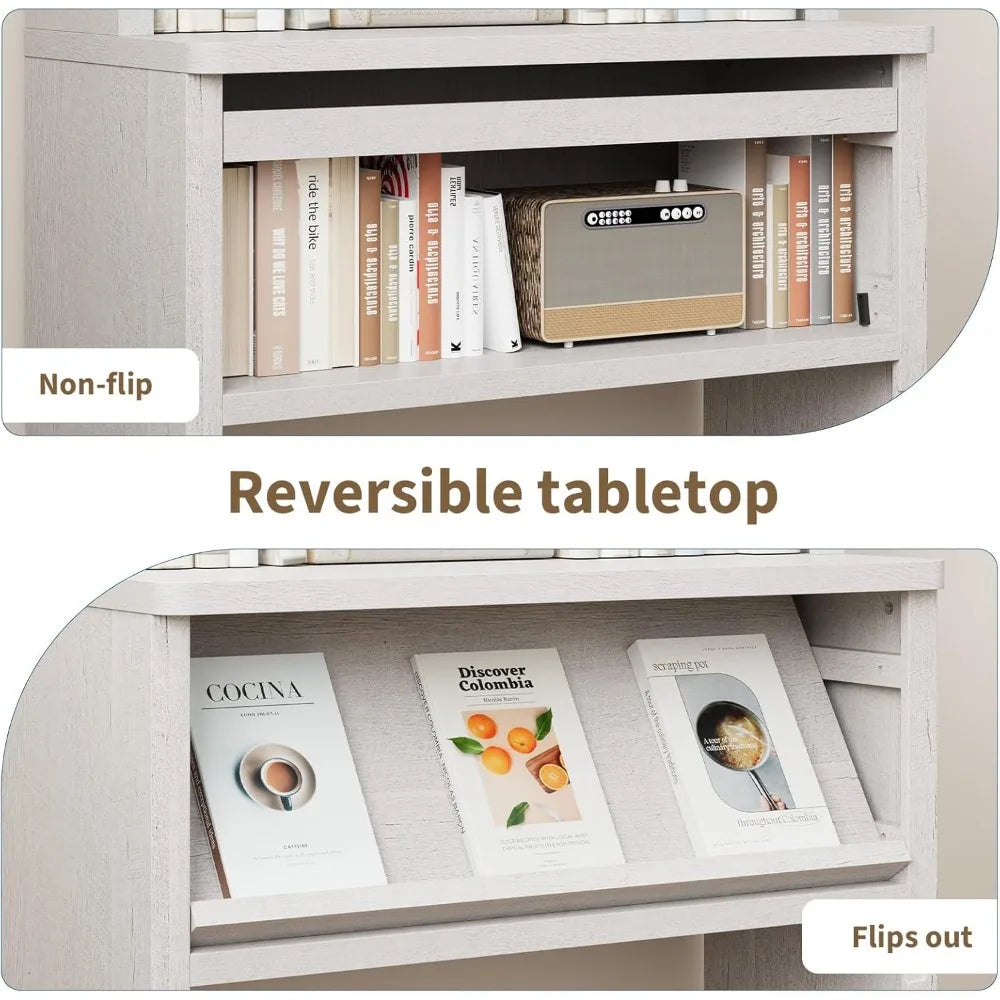 MKDK 5 Tier Flip Flop Bookcase Storage Shelf