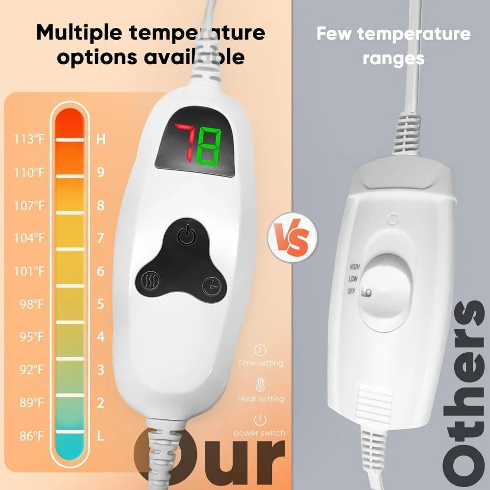 Heated Electric Throw Blanket With 10 Heat Levels Auto Off
