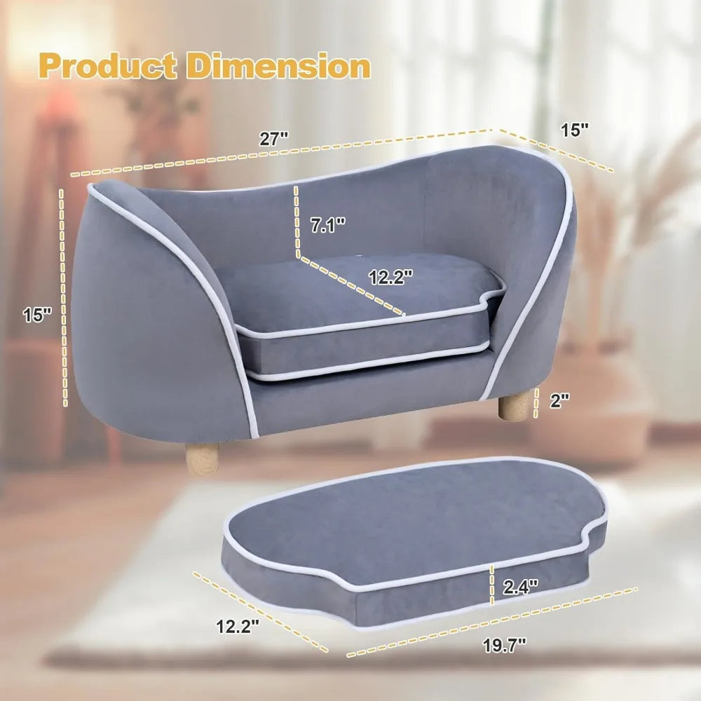 Pets Sofa Bed With Cushion For Small Dogs And Cats