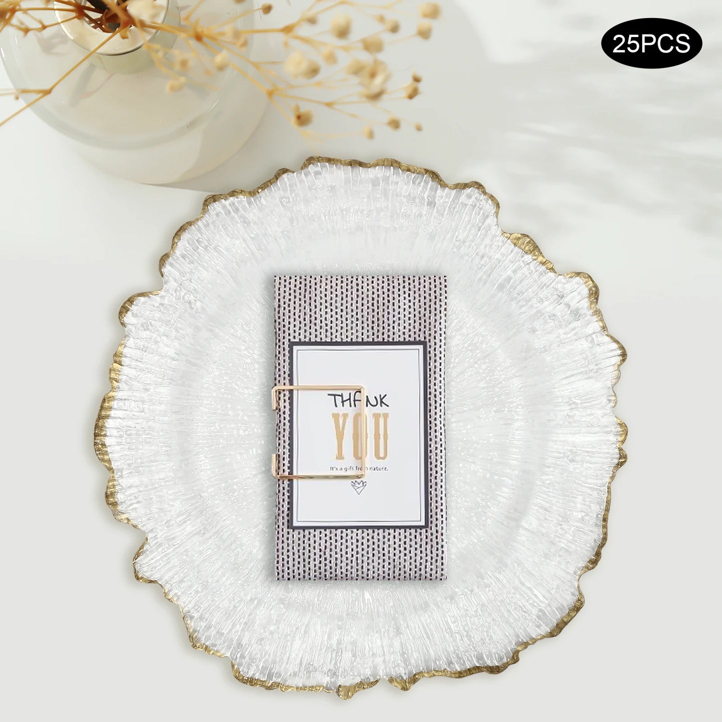 Hign-concerned Flower Charger Plates 25 Pcs Set Hot Stamping