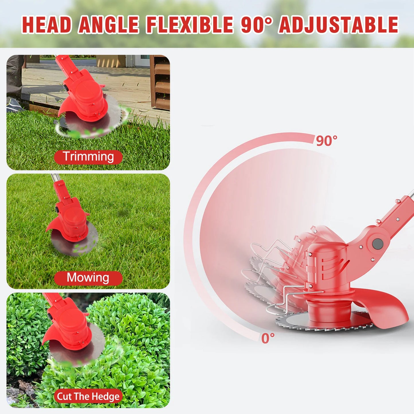 3 In 1 Cordless Grass Trimmer Lawn Mower Edger 21V