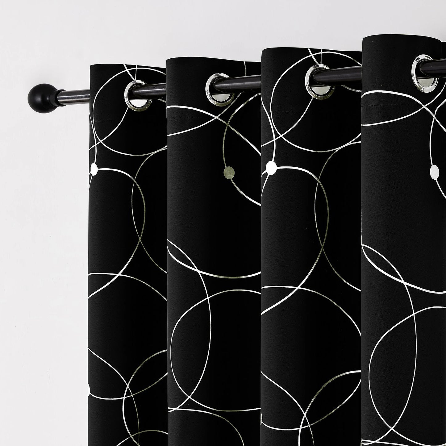 4 Pack Blackout Curtain Panels Grommet Thermal Insulated Room Darkening