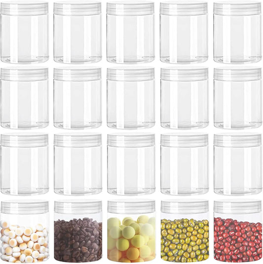 Clear Plastic Jars With Lids Wide Mouth Storage For Candy