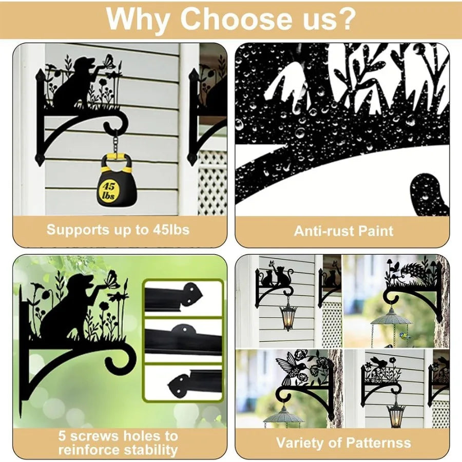 Hign-concerned Iron Plant Hangers Hooks for Outdoor Indoor Plants and Pots Weather Resistant